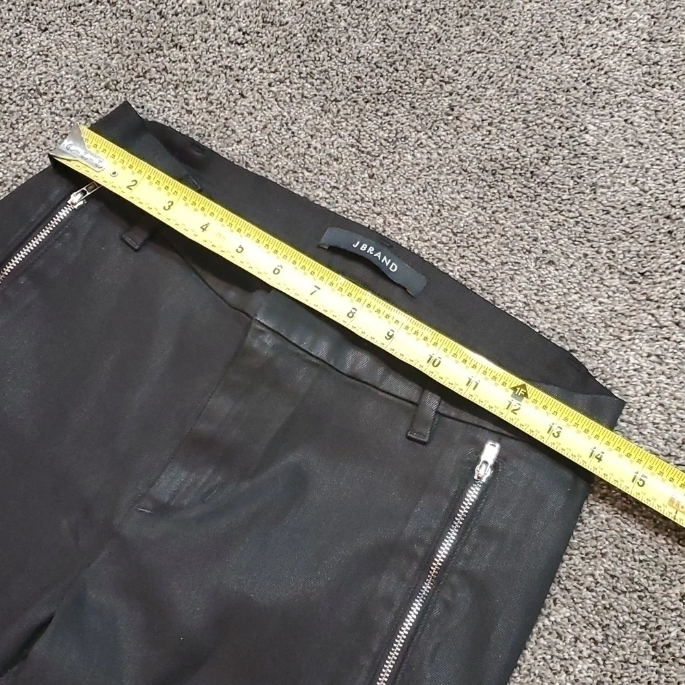 J Brand Womens Moto Skinny in Coated Black Jeans sz 29